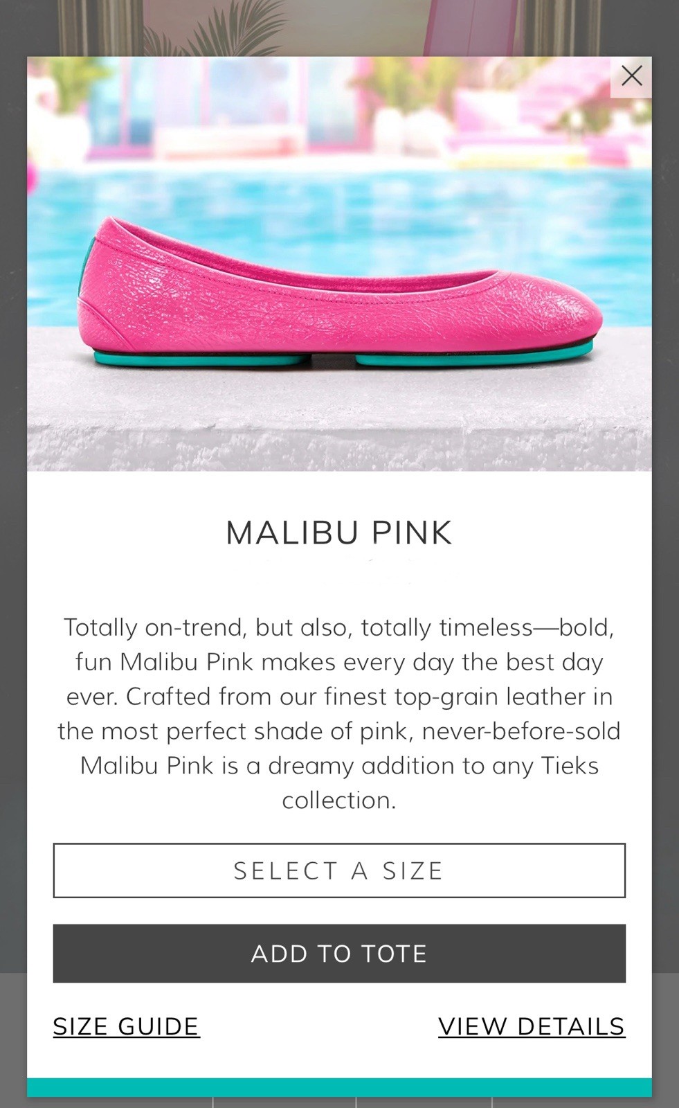 Tieks Malibu Pink Leather Ballet Flat Shoes Size 7 NIB Vault Limited Edition