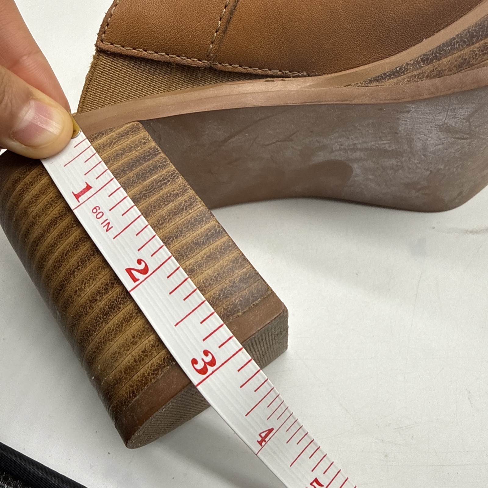 Mudd Mules 7M Brown Leather Square Toe Clogs Slide Chunky Platform Heels 90s Y2K