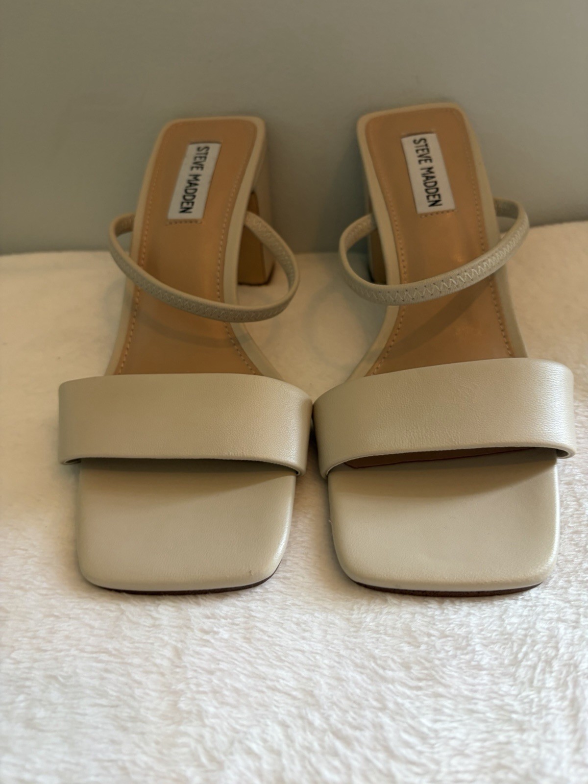 Steve Madden Jaden Leather Block Heel Sandals New Sz 7.5 New