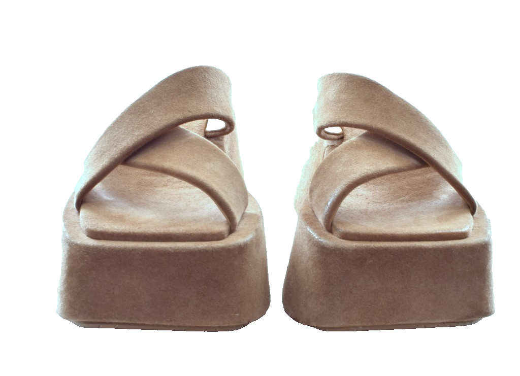 Marsell Camel Suede Chunky Heel Platform slides Sandals Size 36 US 6.5 EUC