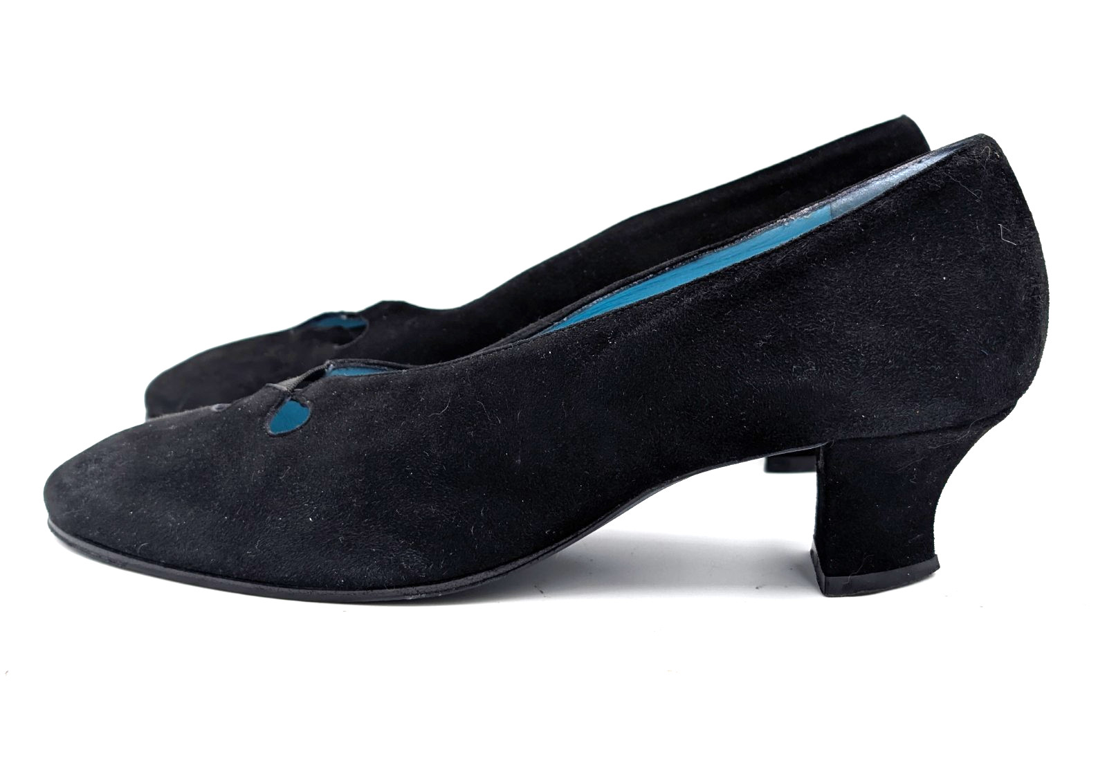 Thierry Rabotin Italy 38 US 7 1/2 Black Suede Pumps with Cutouts Italy