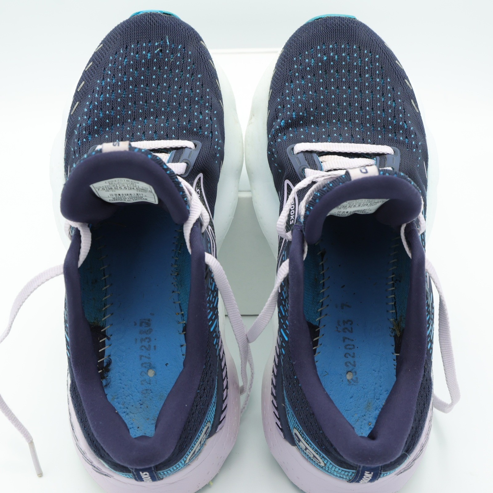 Brooks Glycerin GTS 20 Women Running Shoes Navy Blue Lilac 1203701B499 Size 7.5