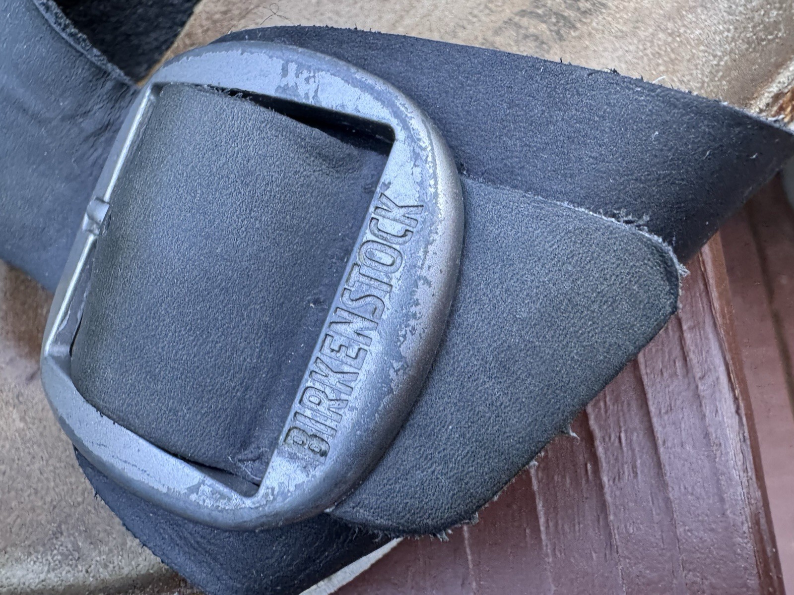 BIRKENSTOCK MADRID BIG BUCKLE SLIDE SANDALS BLACK LEATHER SZ 7-7.5US/ 38EU