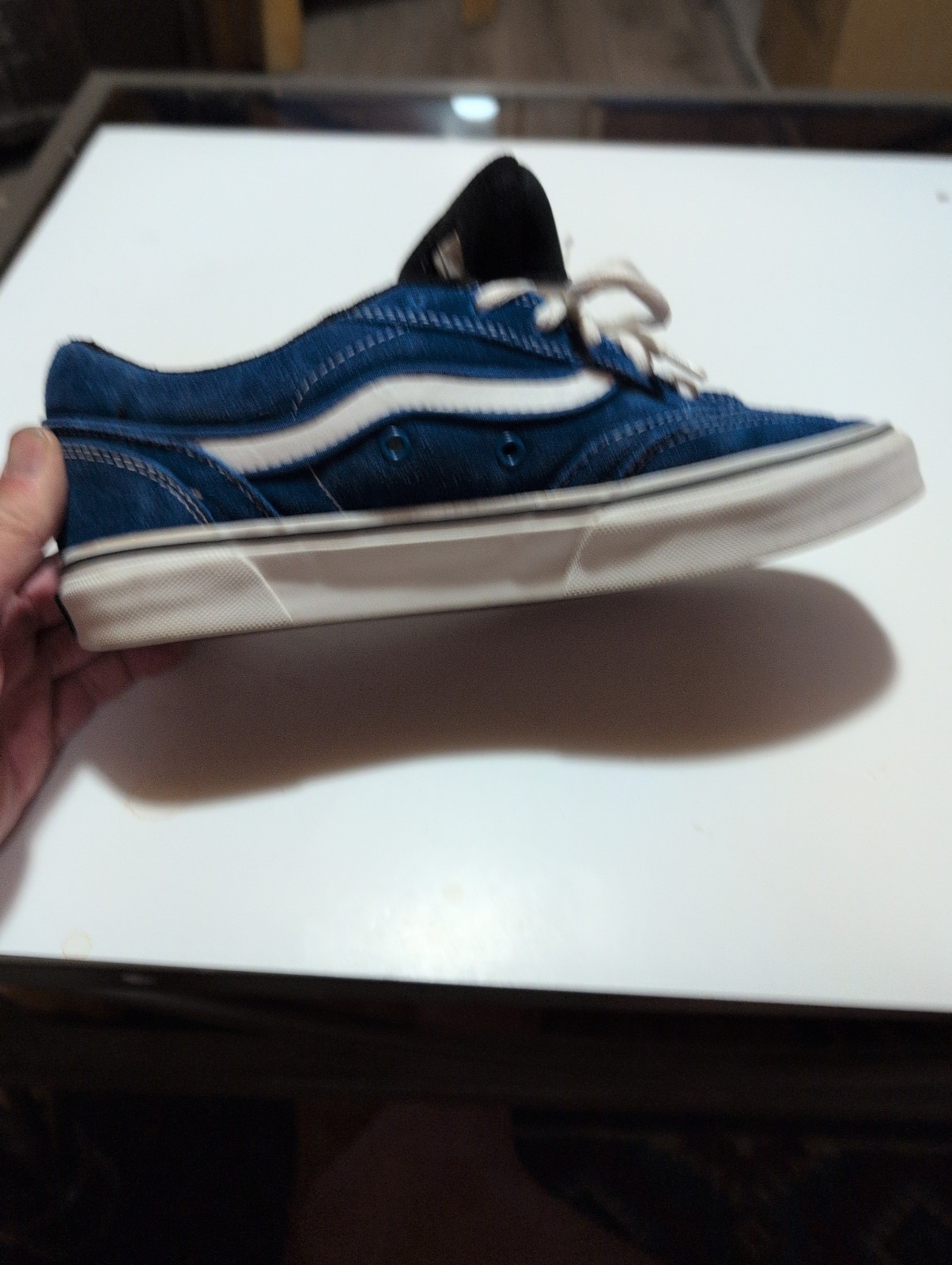 Vans Old Skool Blue And Black Holder Vulcanized Trainers Sneakers Size M 9.5