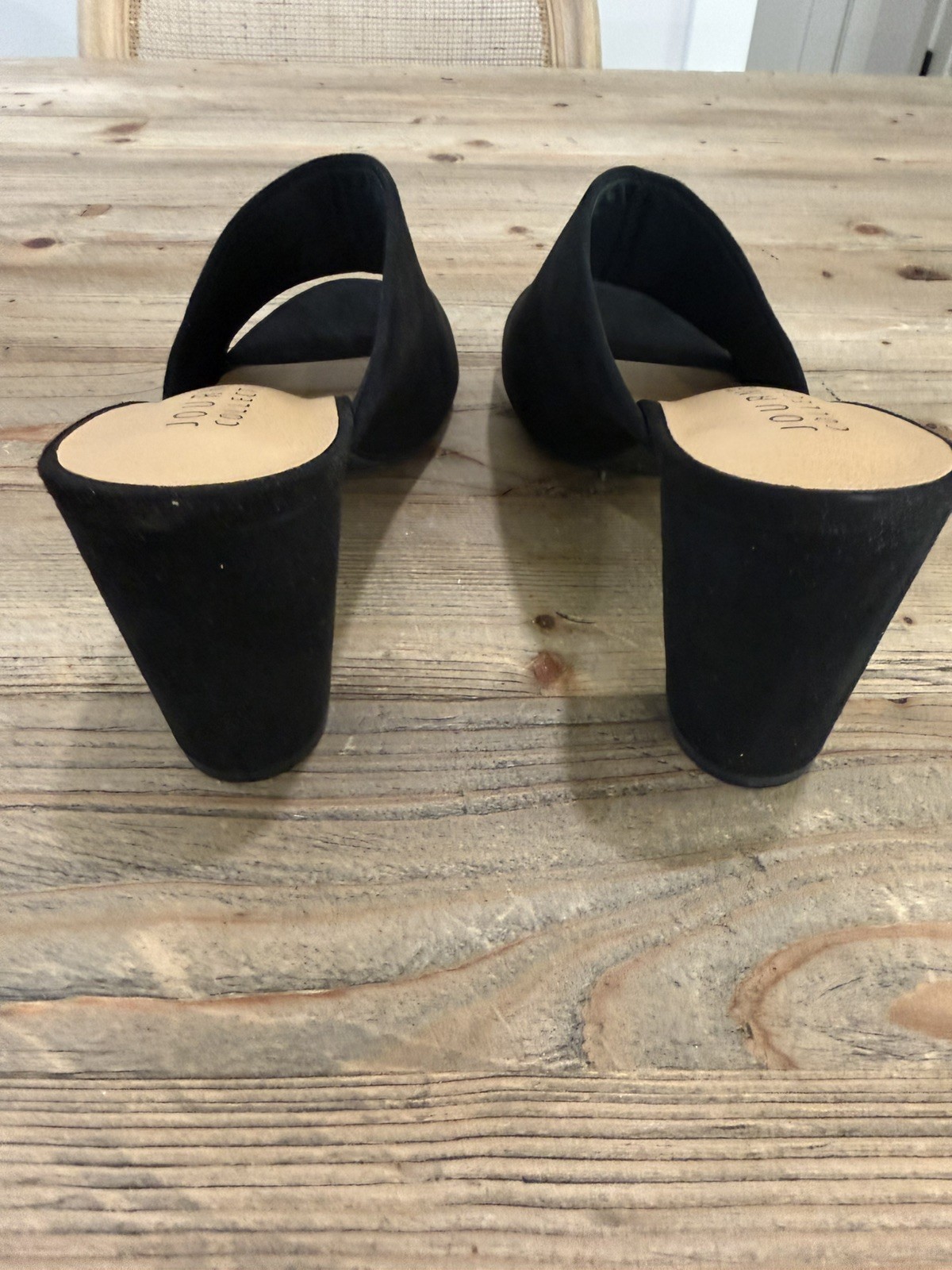 Journee Collection Allea Block Heels, Faux Black Suede, Size 12, New No Box