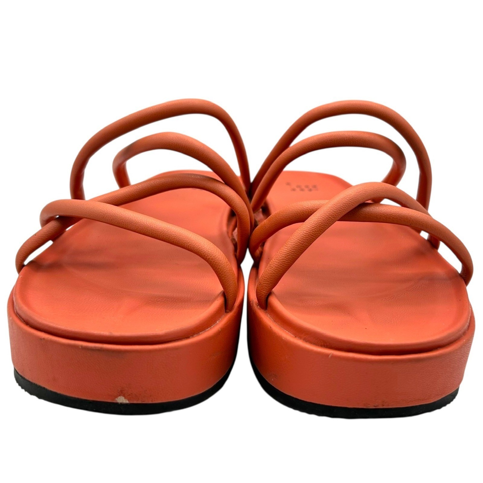 A New Day Women Orange Apricot Platform Slide Sandals Padded Straps Size 6
