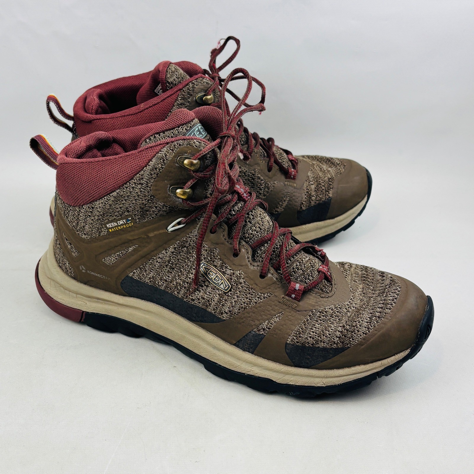 KEEN Terradora II Waterproof Hiking Boots Womens 7 Brown Burgundy 1023497