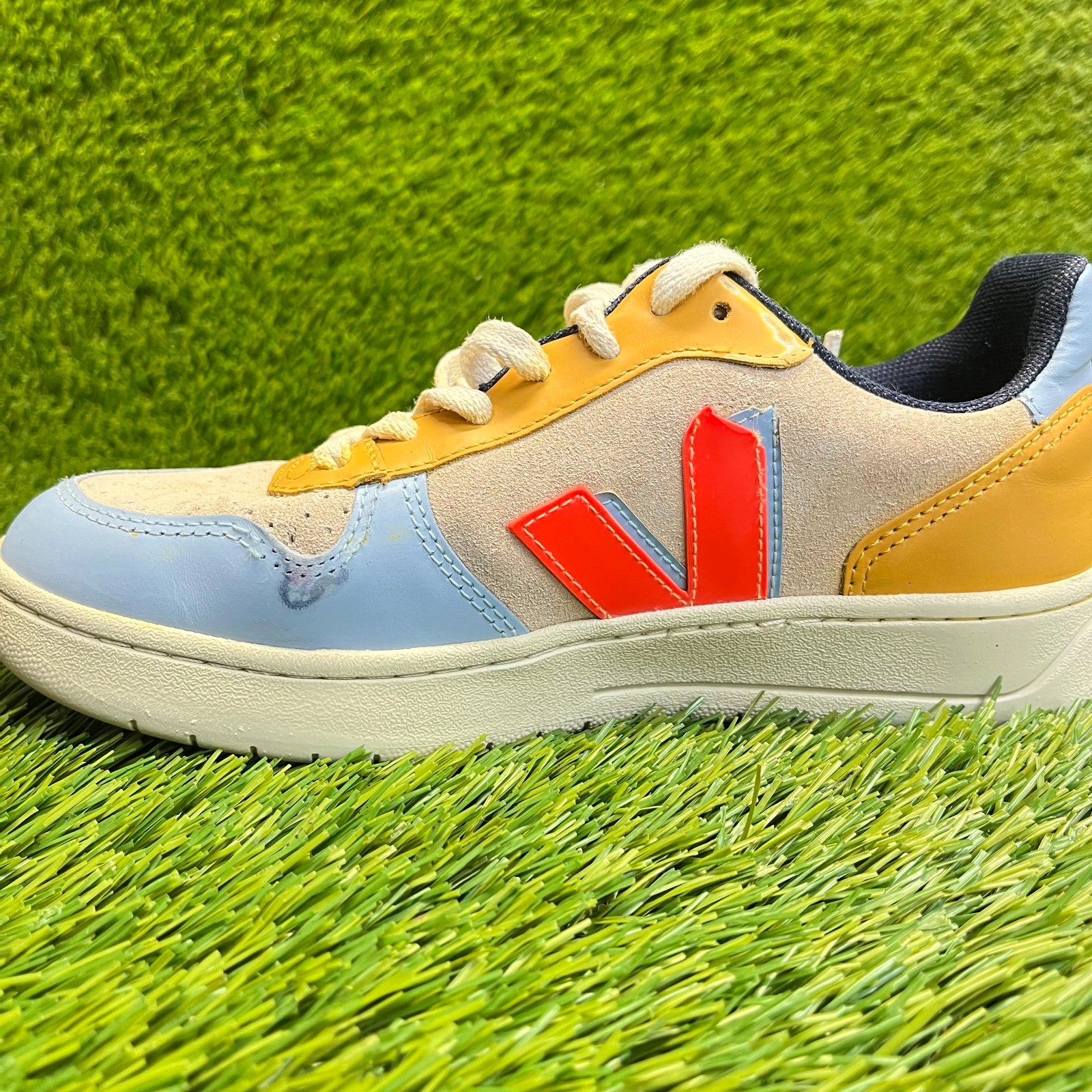 Veja x Make My Lemonade V-10 Womens Size 5 Blue Beige Athletic Shoes Sneakers