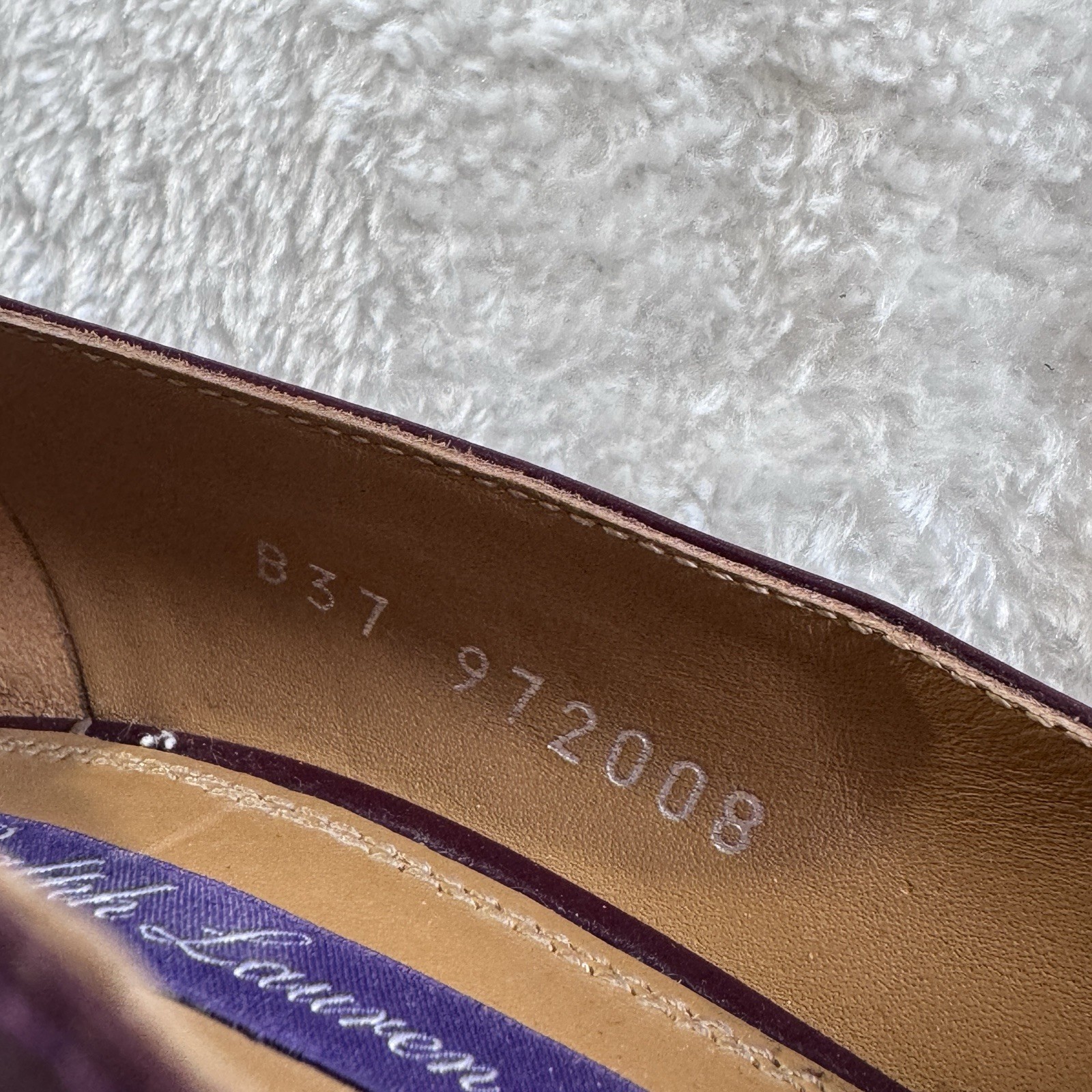 RALPH LAUREN Purple Label Celia Heels Calfskin Leather Pumps Made ITALY Sz 37 B