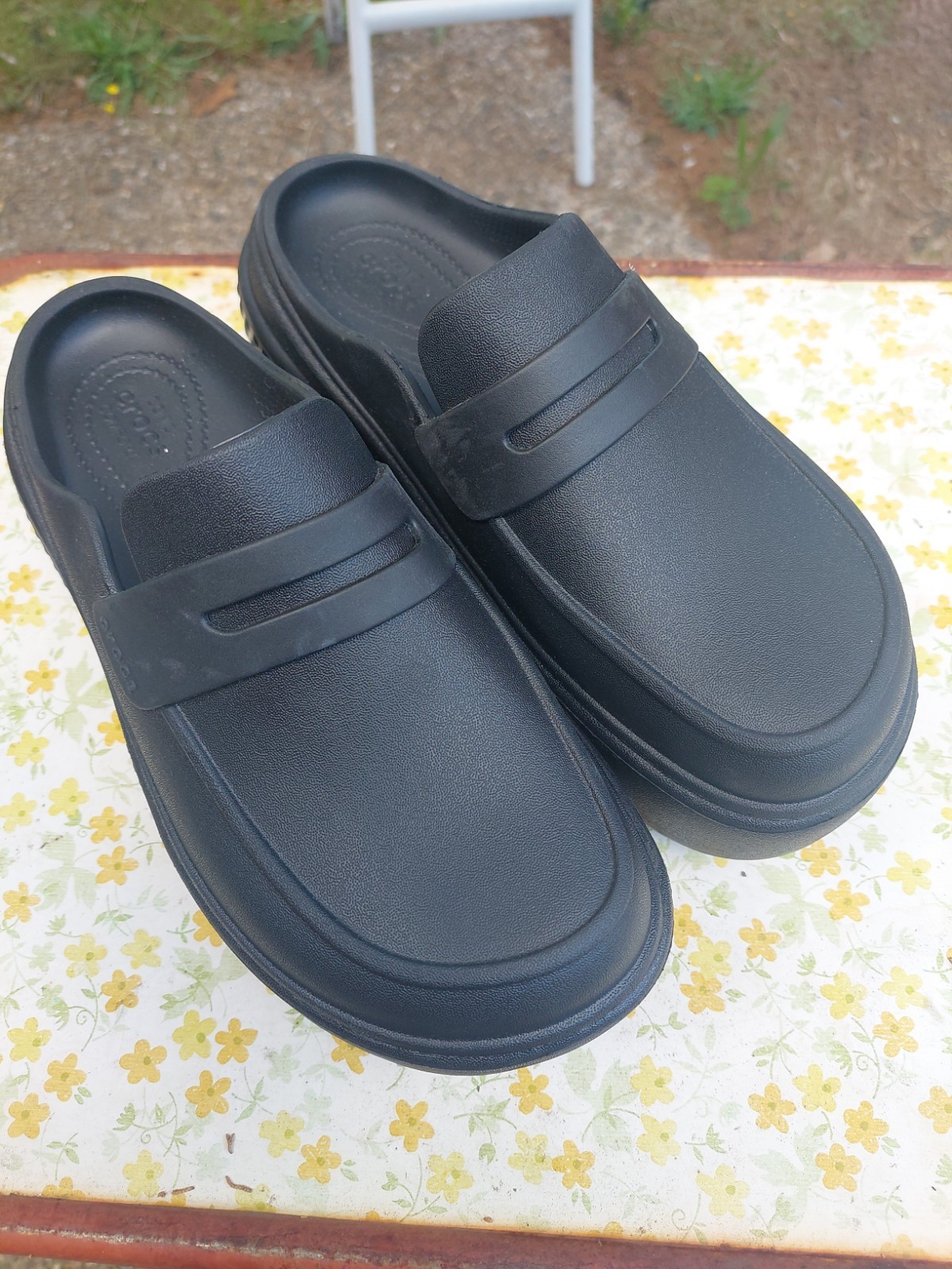 Crocs Stomp Platform Penny Loafer Chunky Clog Shoe Men 6 Women 8 Retro Look