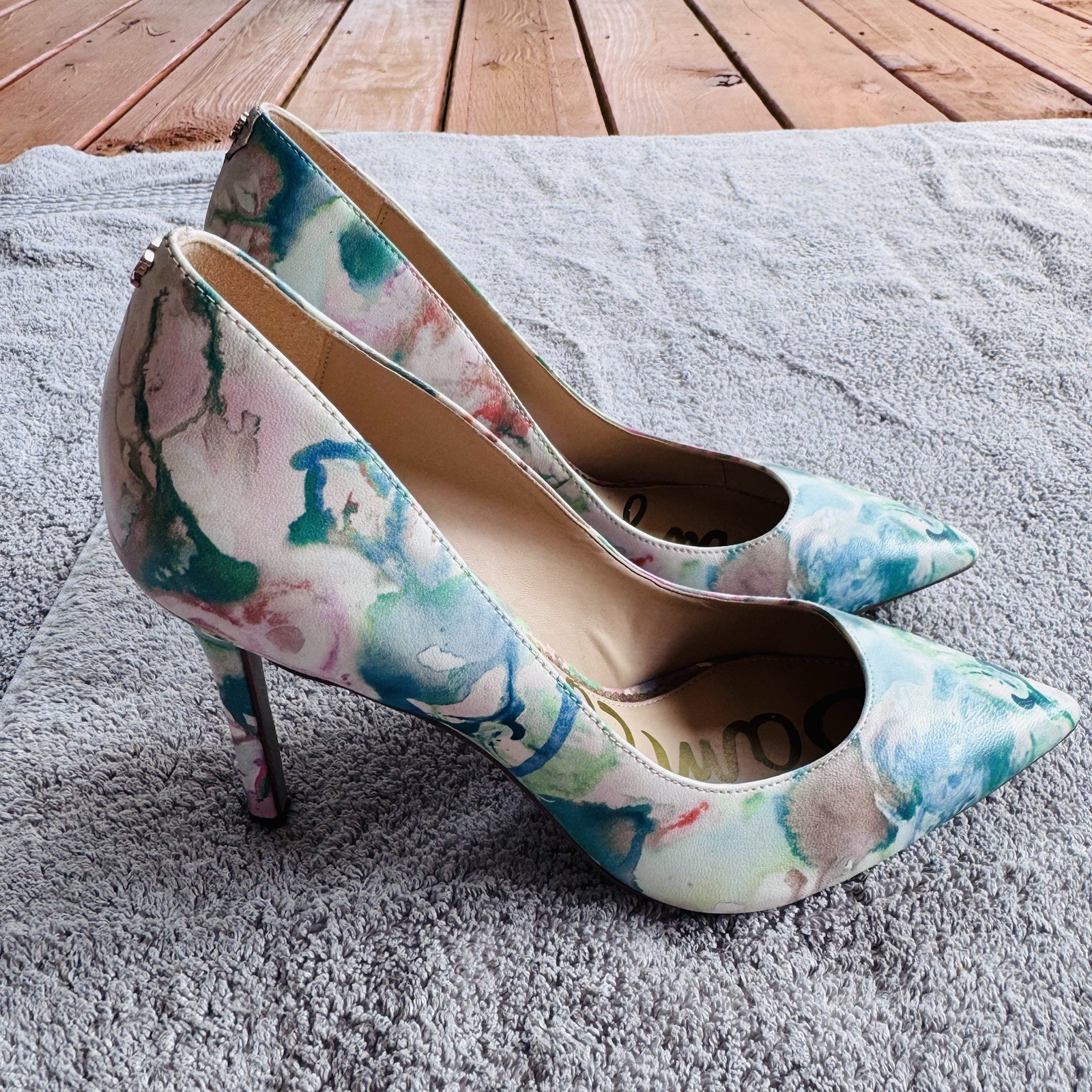 Sam Edelman Hazel Floral Print Pointed Toe Stiletto Pumps Women’s 8.5 M