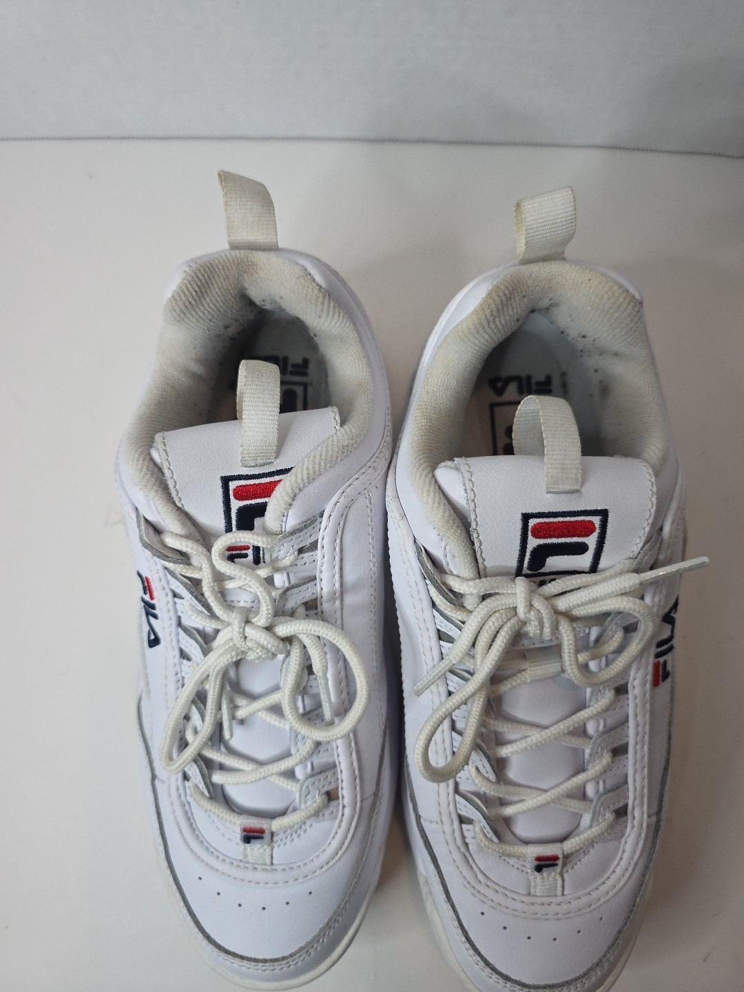 Fila Womens Disruptor II Premium White Sneakers 8.5 Medium (B,M) BHFO 4036