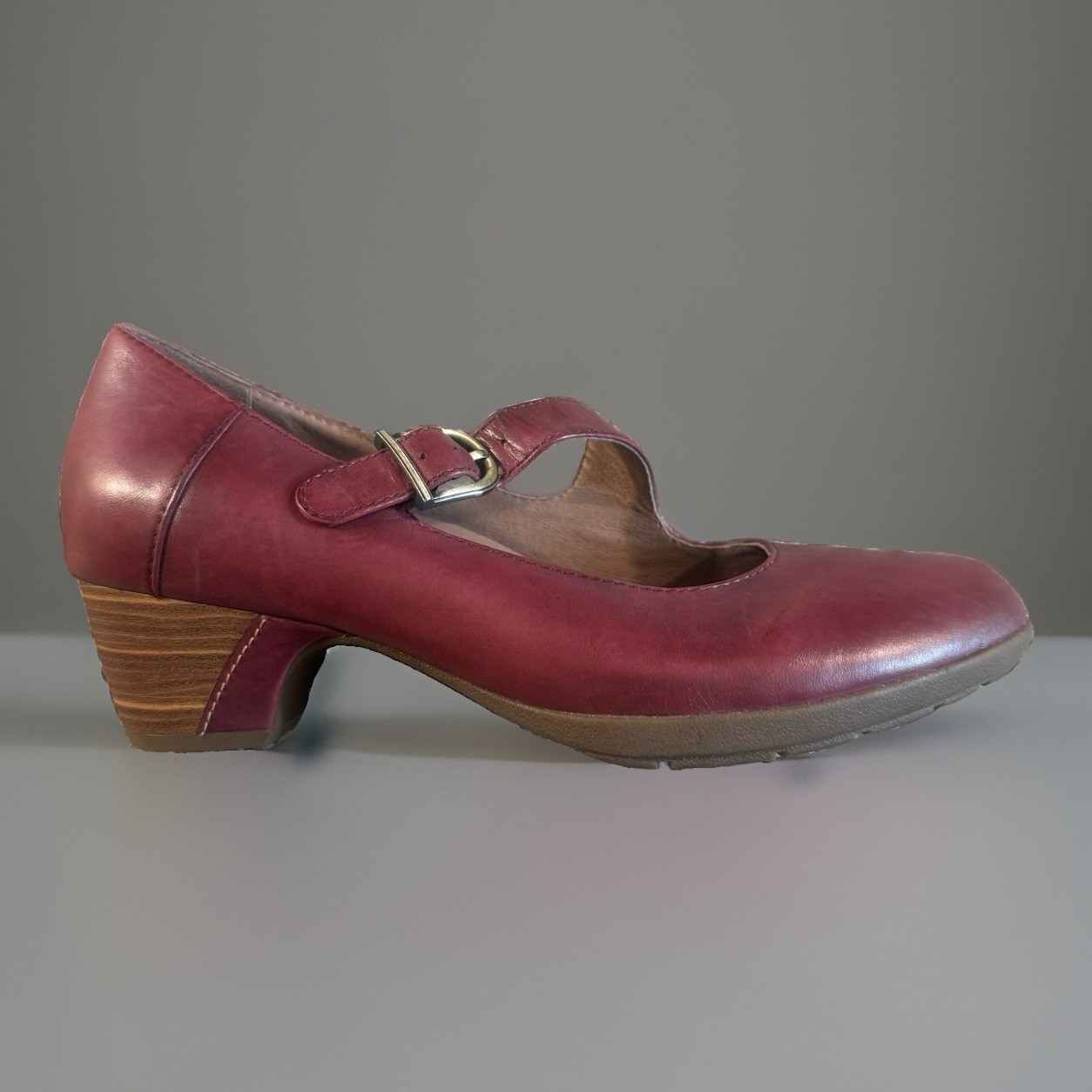 Dansko Dianne Mary Jane Heel Shoes Women’s Size 38 Burgundy Leather Comfort