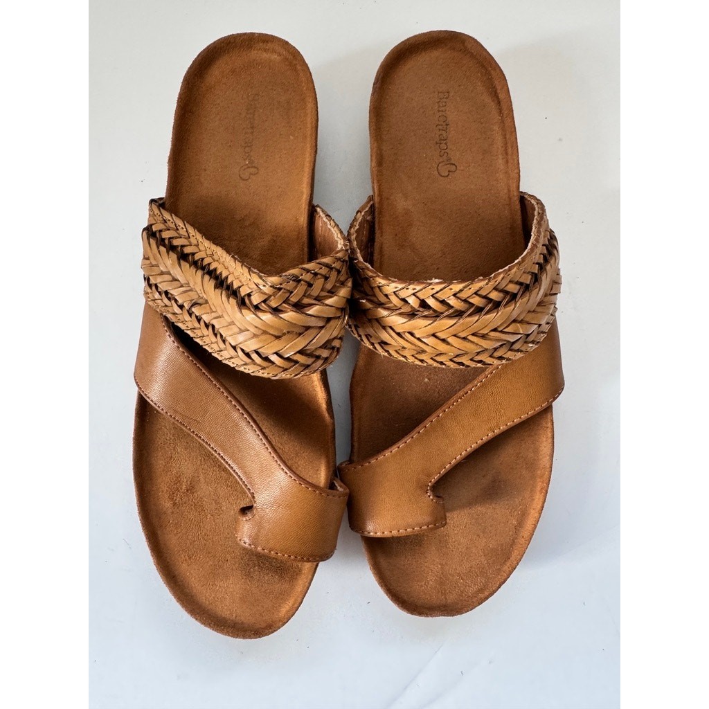 BARETRAPS 9M Braided Slide Sandals Women’s Tan Comfort Casual