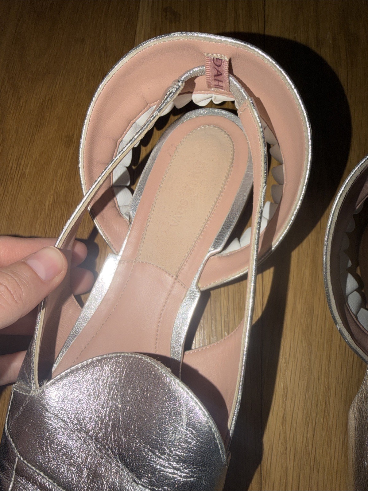 Dahlia Selva Guilty Pleated Moc Loafer 39 Ruffle Straps Ruffle Silver Wedding