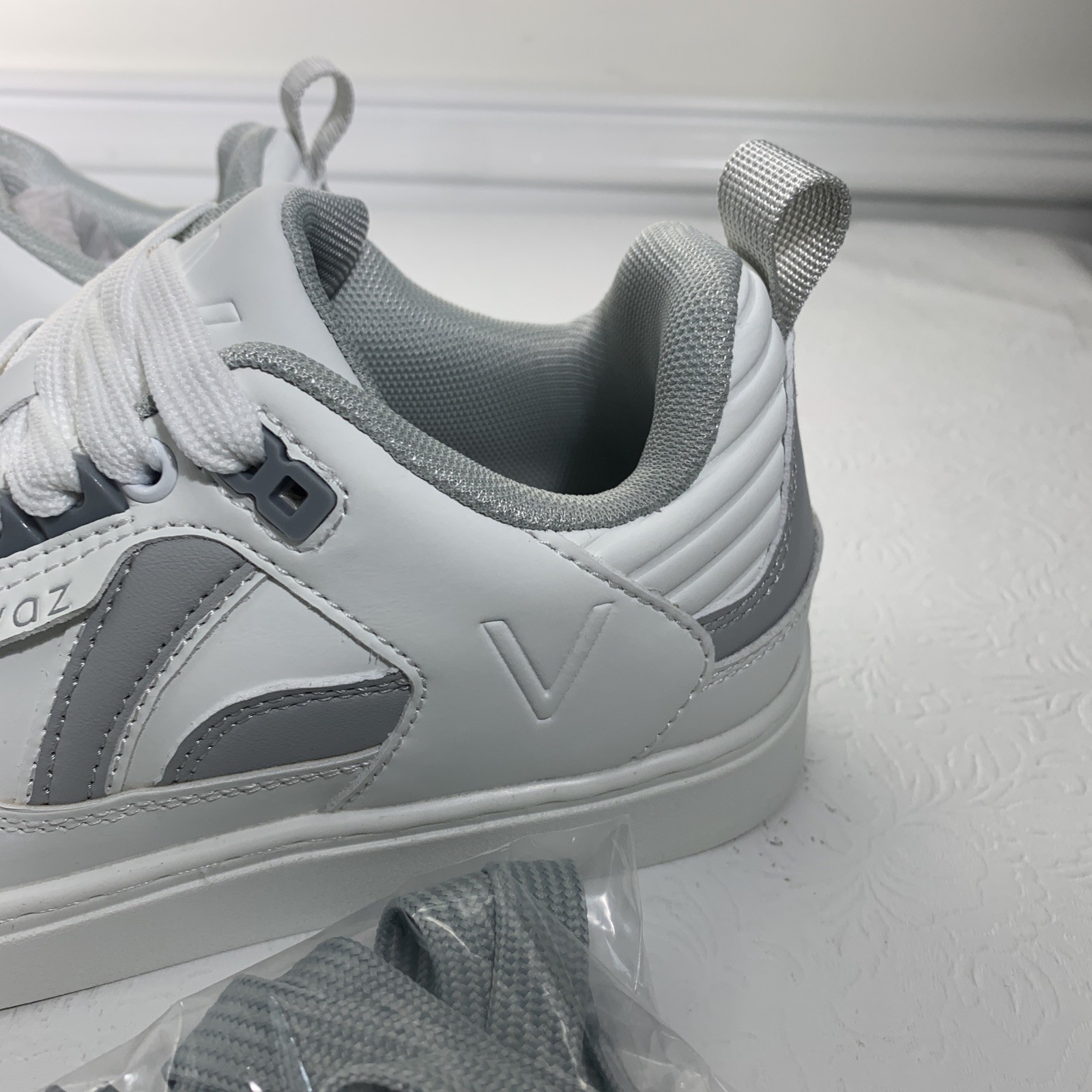 Vivaz White Silver Dance Lace Up Sneakers Unisex Men Women