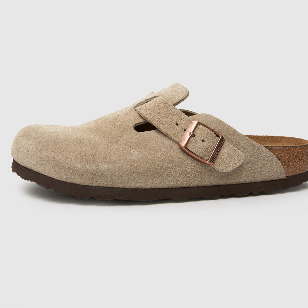 Birkenstock Boston Taupe Soft Footbed Suede Leather Clogs Women’s shoes