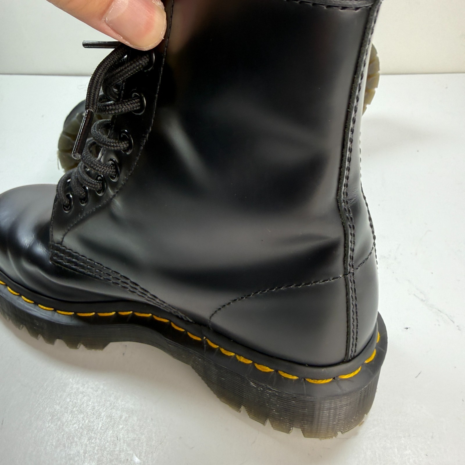 Dr. Martens 1460 Bex Smooth Black Leather Lace Up Boots Womens Size 6 / Mens 5