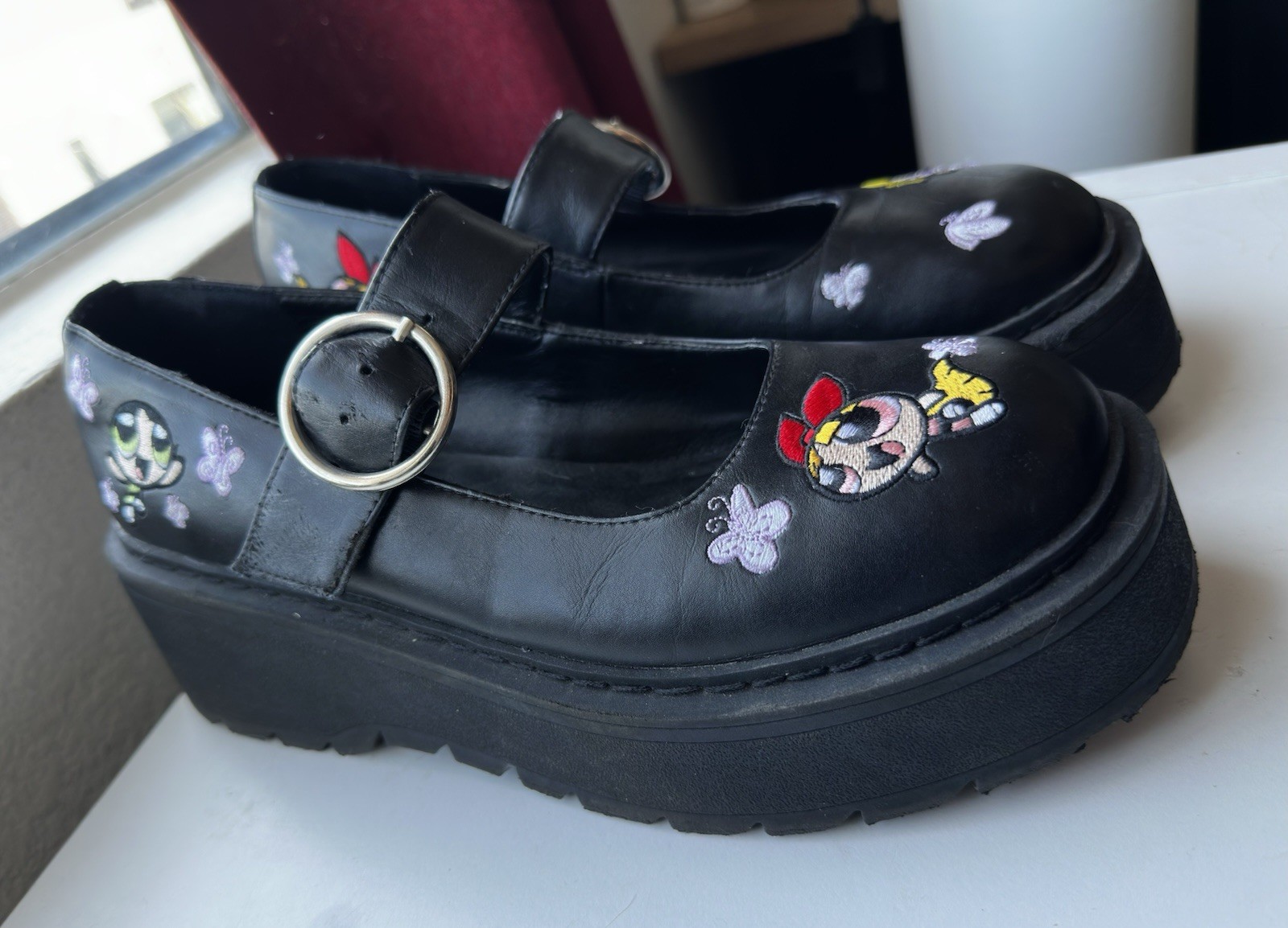 Dolls Kill Power Puff Girls Power Play Mary Janes Size 10 platform shoes black