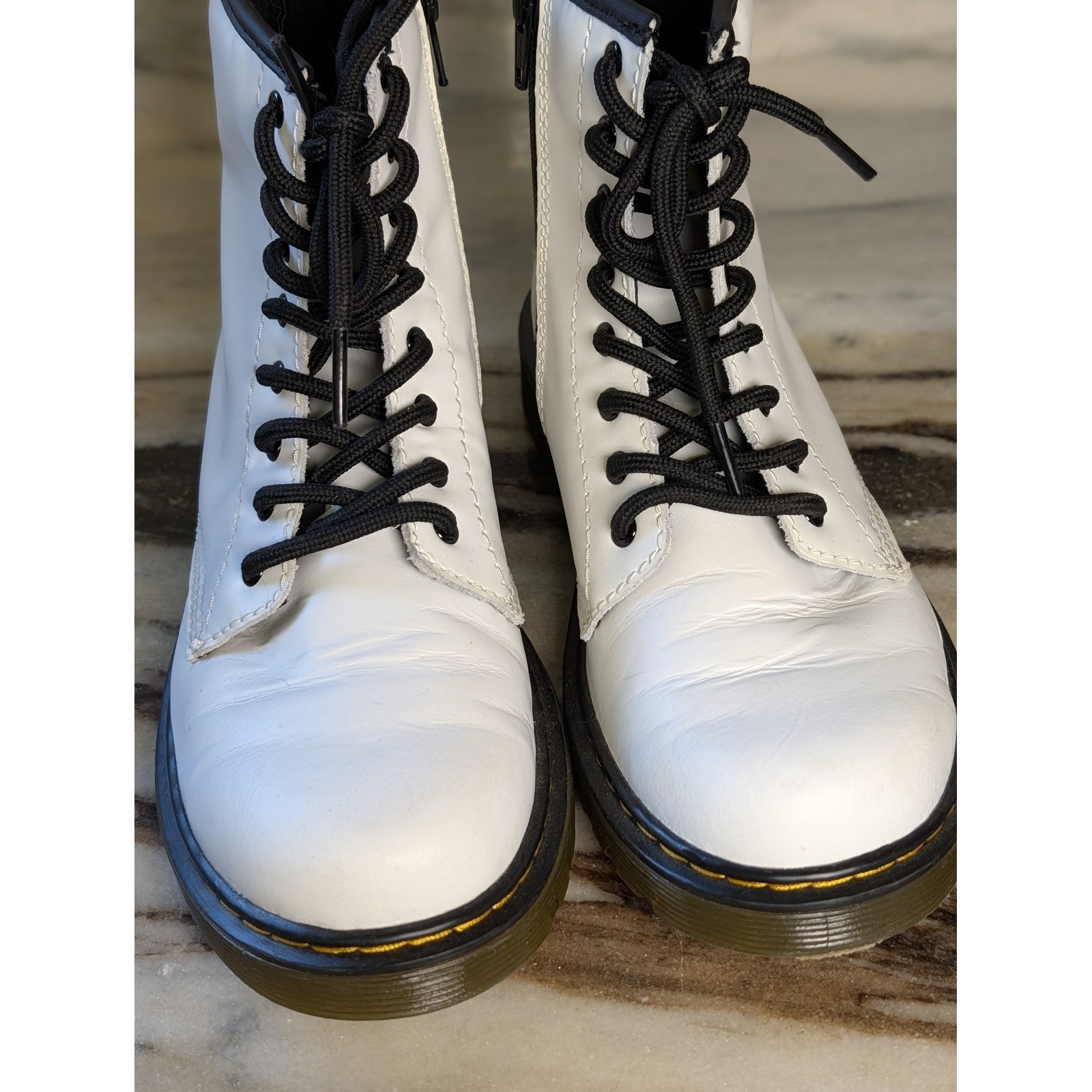 Dr. Martens Doc Martins Leather Side Zip Combat Boots Size 5 EU 36