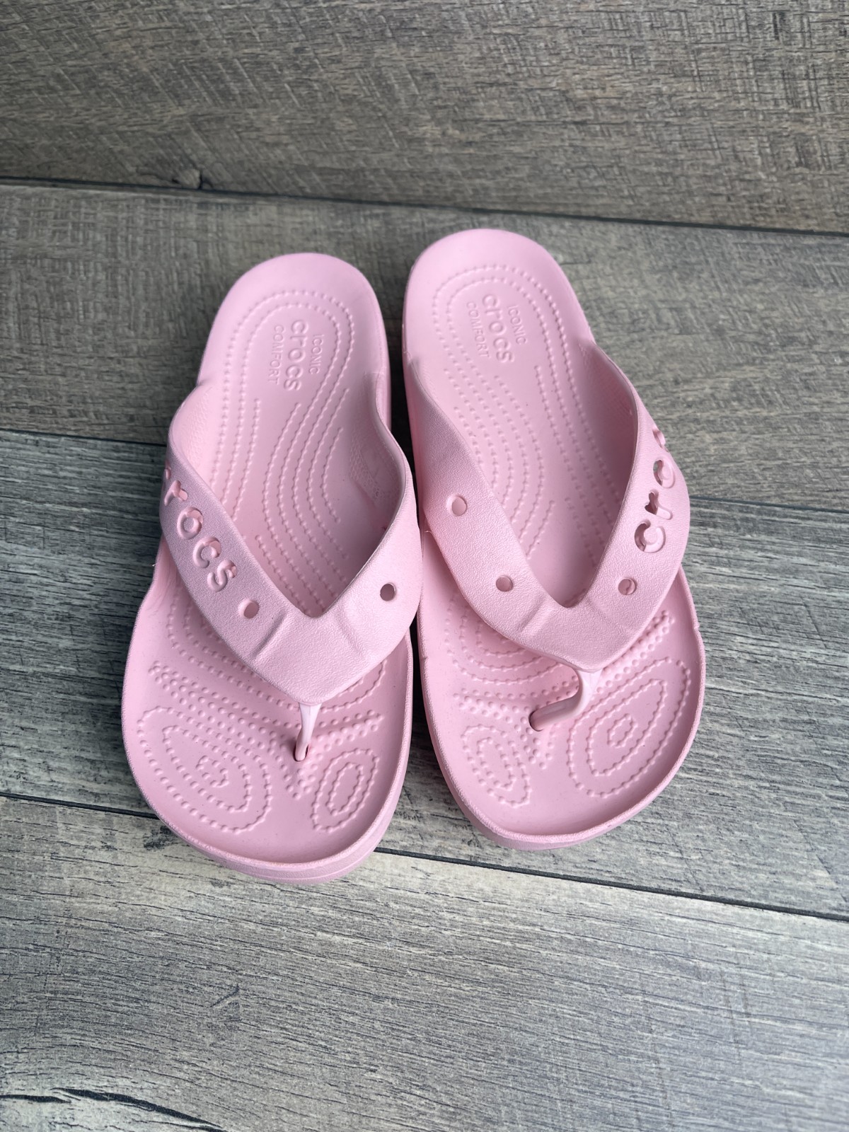 Crocs Baya Platform Flip Flop Womens 7 Petal Pink Comfort Casual Slip On Sandal