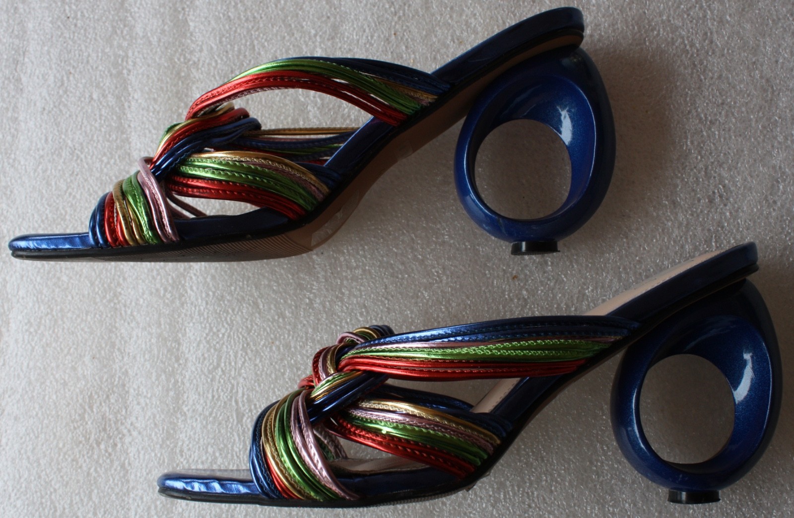 Ninety Union Brazil Sandal – Square Toe – Blue & Knotted Multi-color – Size 8