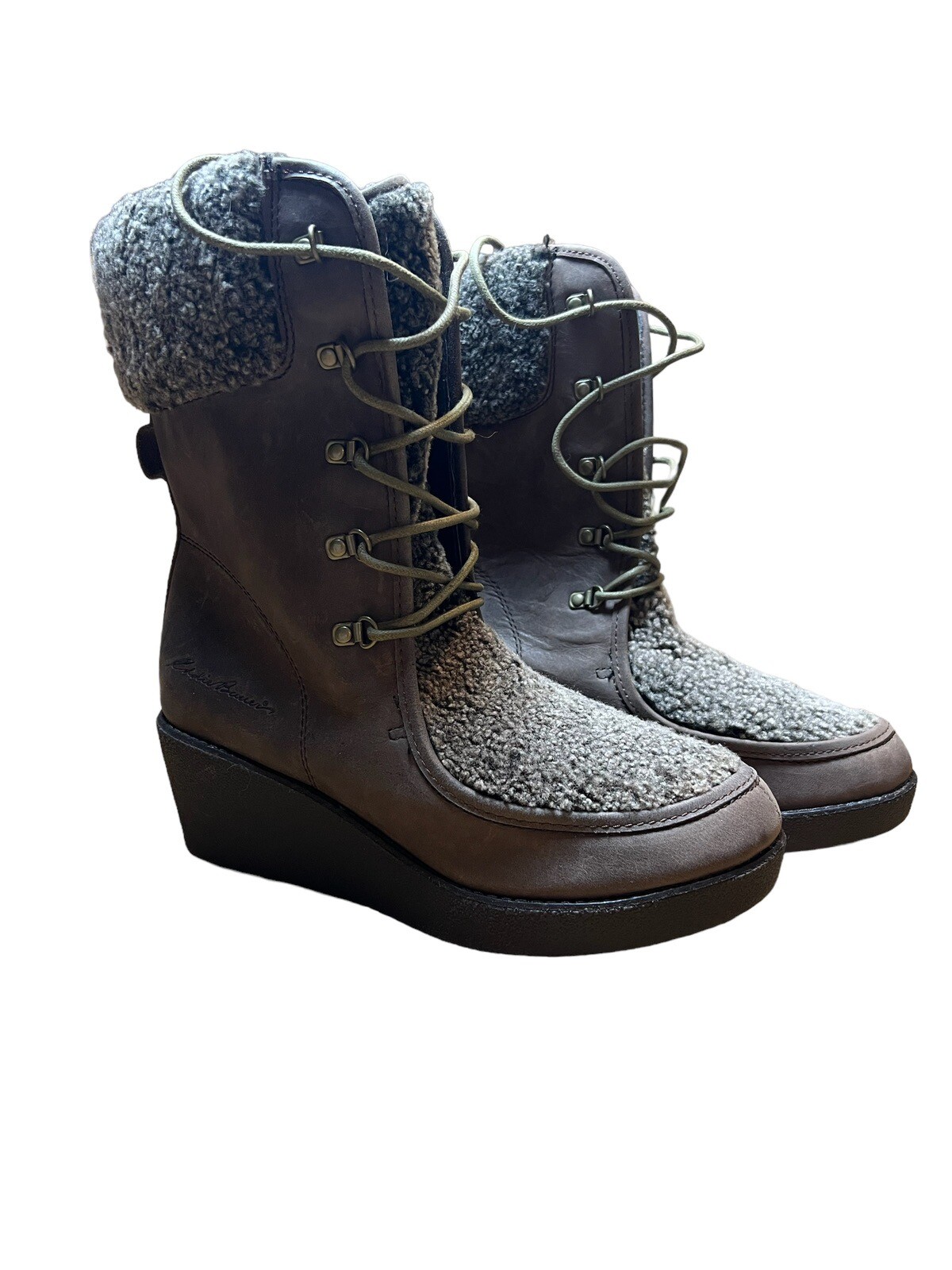 EDDIE BAUER Brown snow Boots Size 9M Women’s winter Hiking Outdoor Modern
