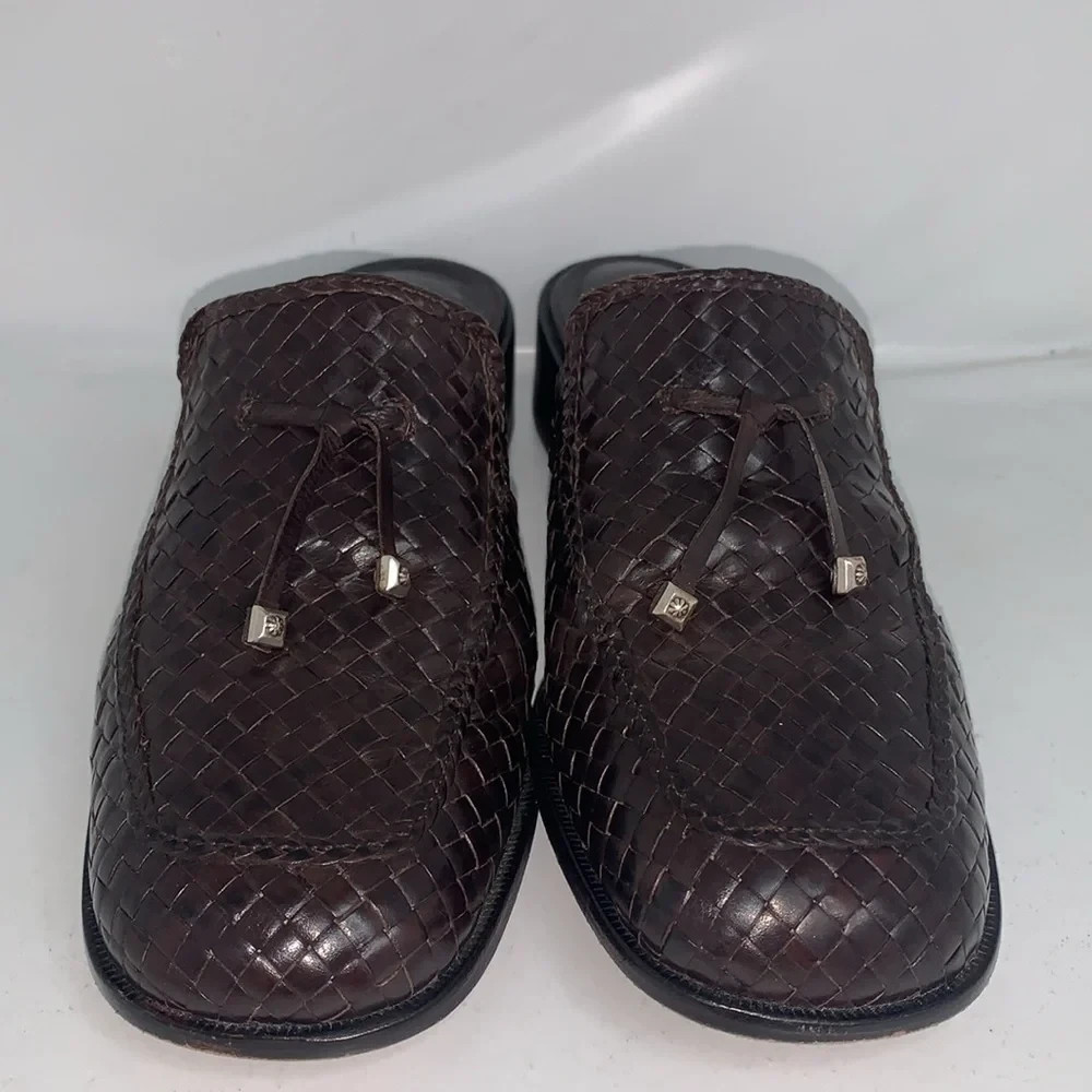 Brighton LIBBY Chocolate Woven Mules Size 6