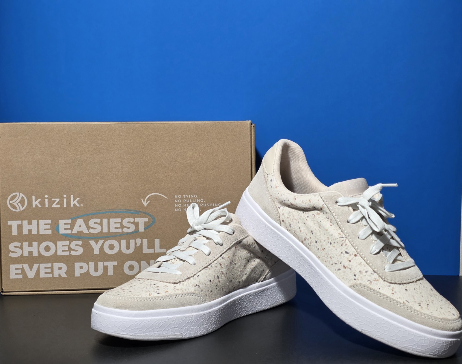 Kizik Prague Terrazzo Cream Off White Ivory UNISEX Hand Free Athletic M 9 W 10.5