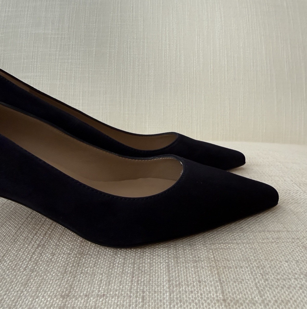 L K Bennett Ava Navy Suede Leather Heels Shoes Size 36 NEW WITH BOX