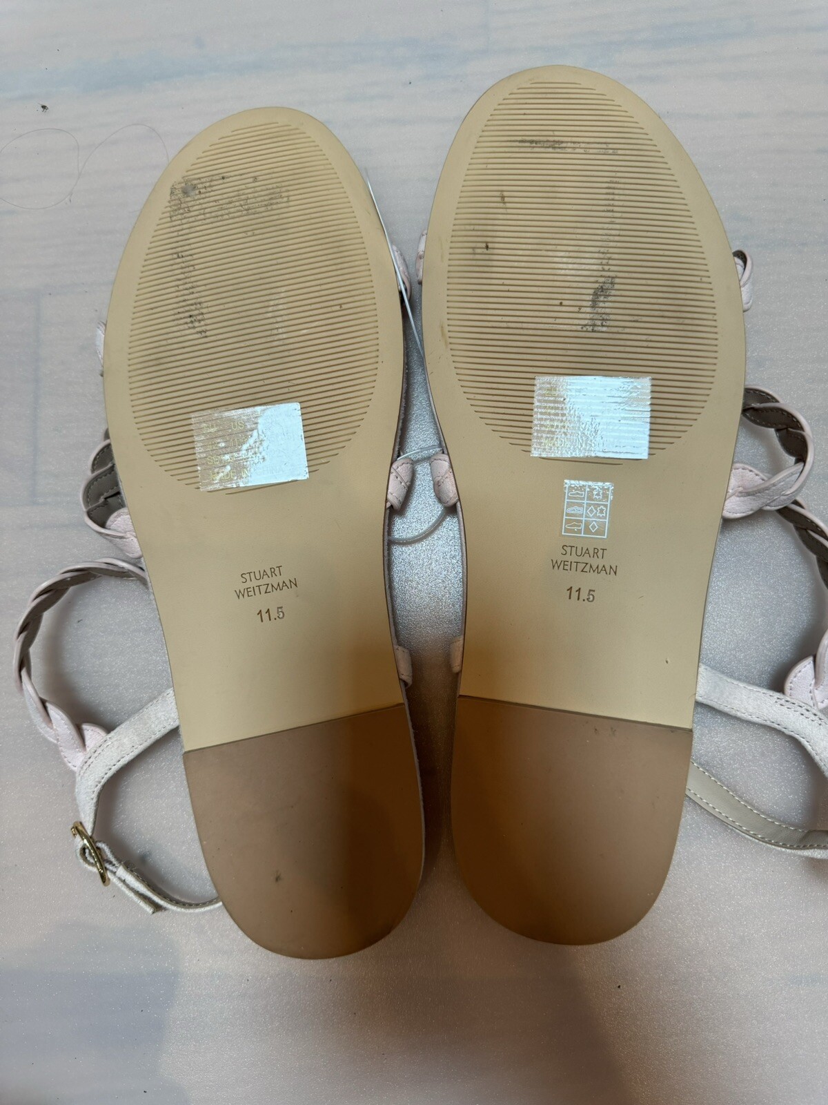 Stuart Weitzman Twistie Flat Sandal (Women) SV Rosewater Sz 11.5 Display Model