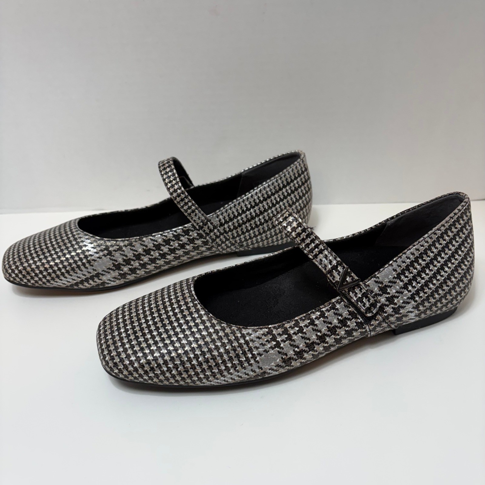 Vionic Alameda Houndstooth Mary Jane One Strap Flats Womens 6