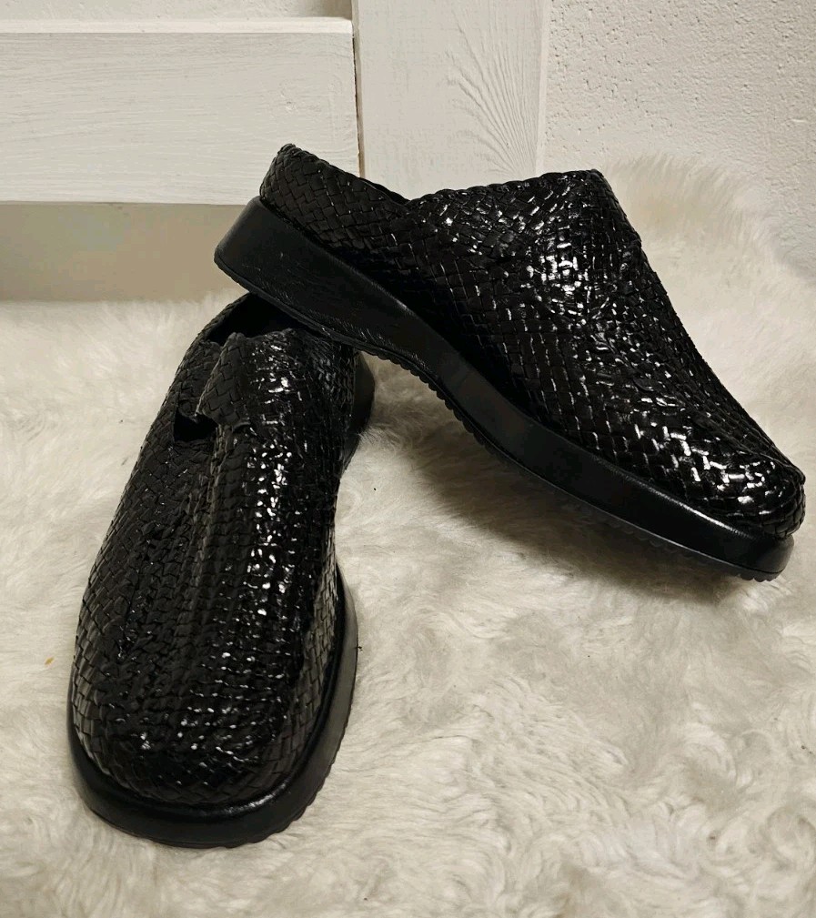 Pons Quintana Sabot size 37 genuine leather sandals Nero handmade new unworn