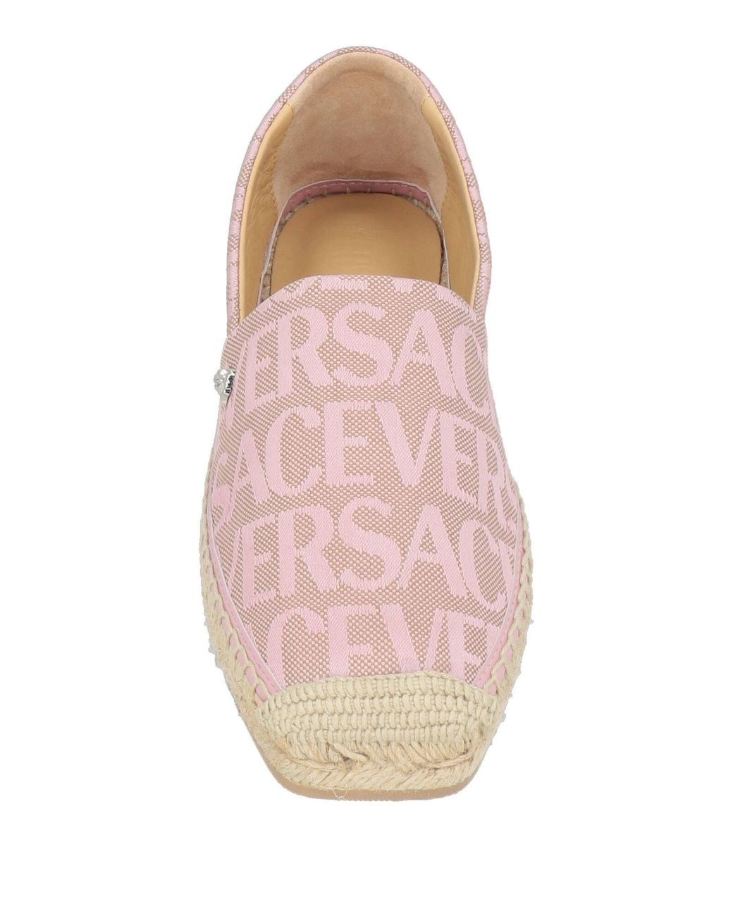 Versace Women’s Espadrilles Tes. Jacquard All Over Beige+Baby Pink New