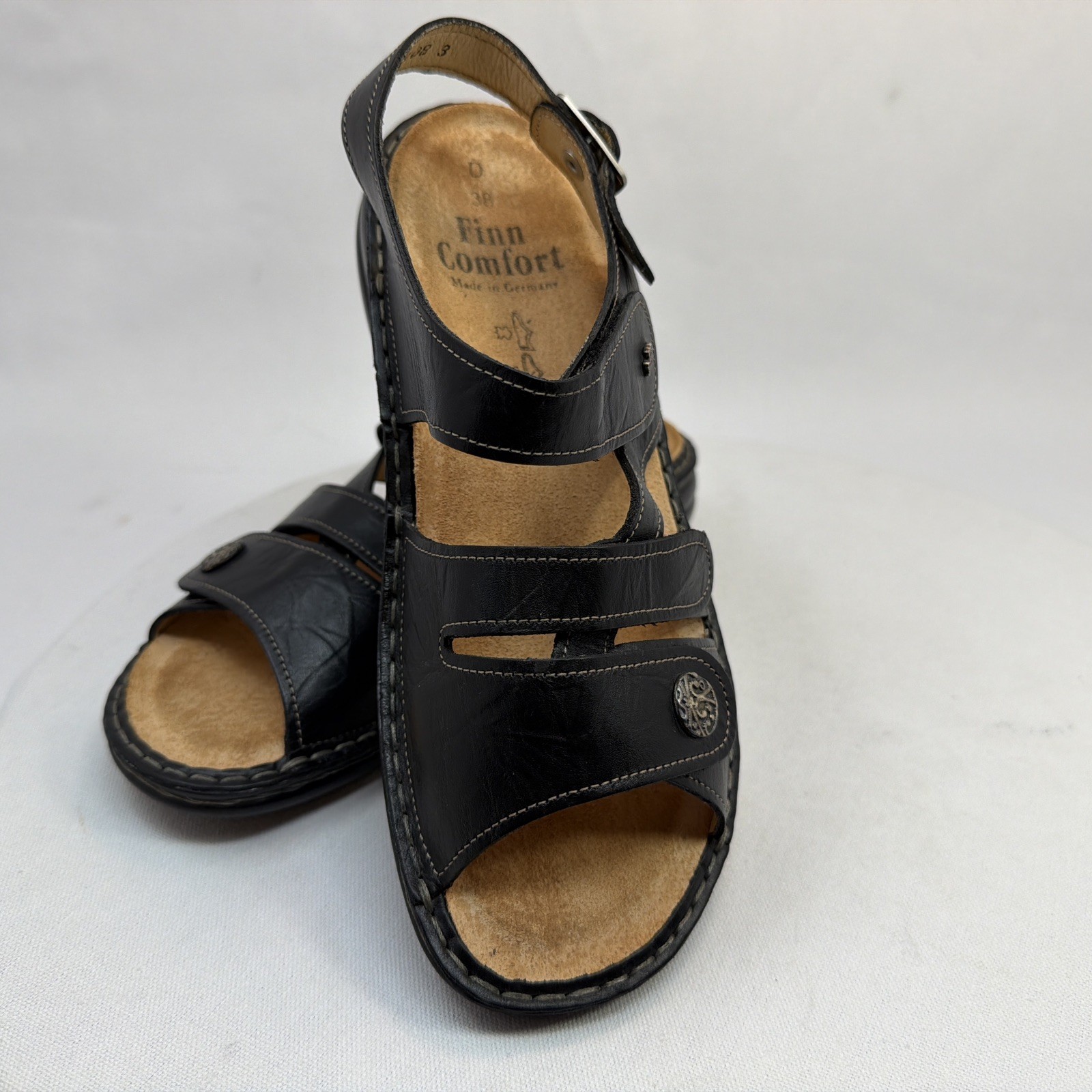 Finn Comfort Gomera Sandal Dark Brown Slingback Comfort Shoe EU 38 Size US 7.5