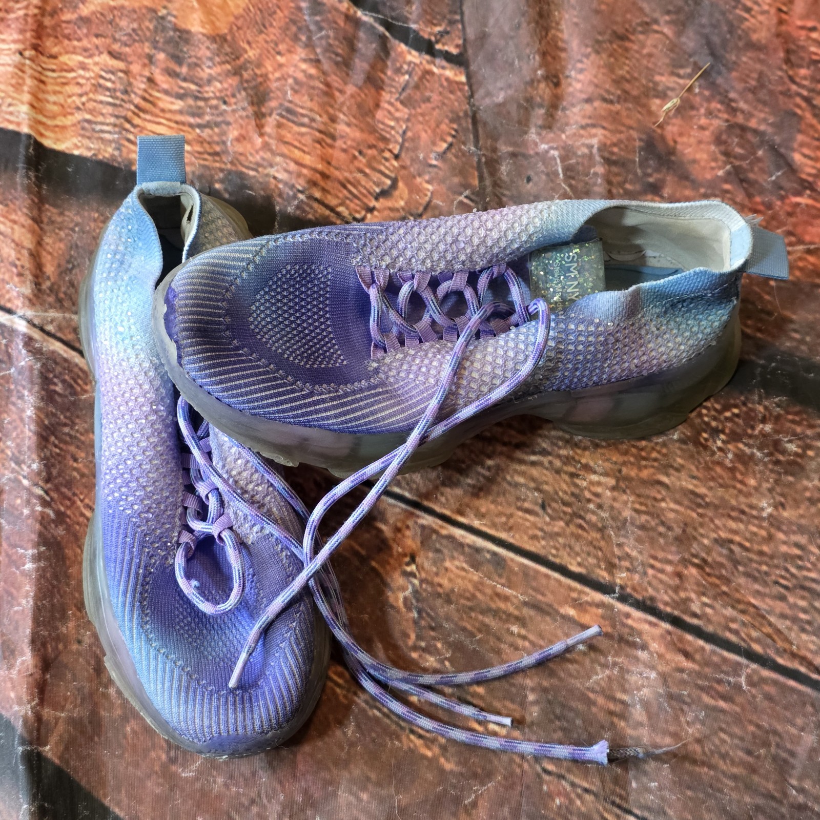 Steve Madden SM NY90 JMISS Purple Ombre Knit Lifestyle Sneakers Size 8