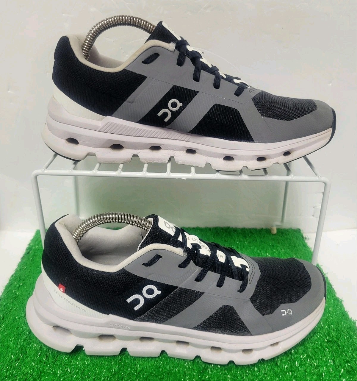 On Cloudrunner Shoes Women 8 Eclipse Black Grey Running Walking Trainer 46.98643