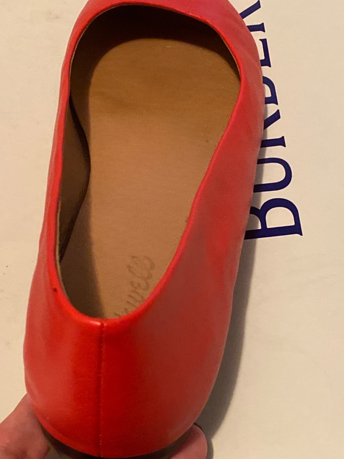 Madewell pointy flats leather orange 8.5 excellent!