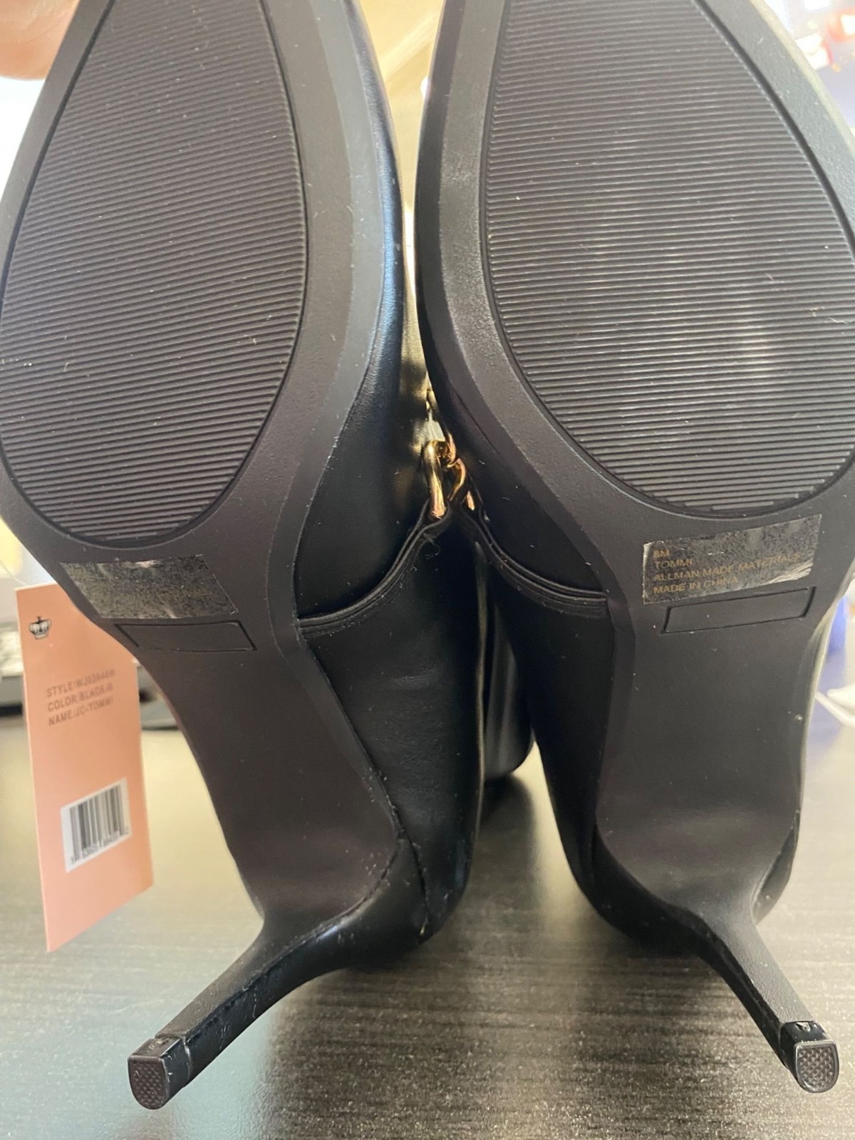 Juicy Couture Womens Pointed Toe Heel Ankle Booties Shoes Black Size 8 Defected