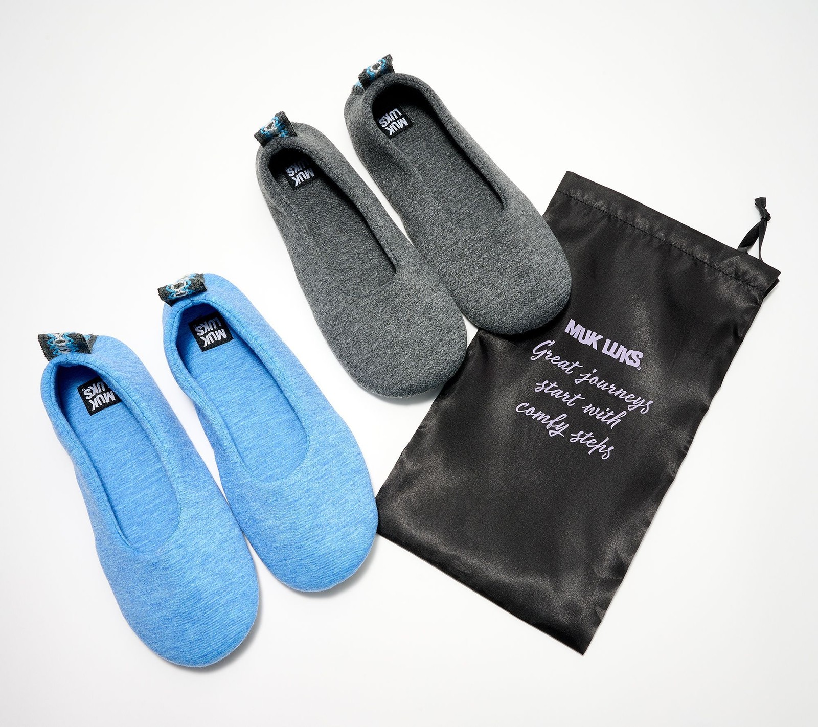 Muk Luks Women’s Shoes Sz M Travel Ballerina Soft Soles Bag MED BLUE A682667