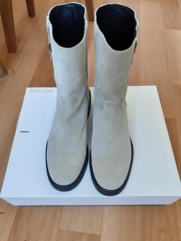 Women Pollini Boots Grey Suede 37.5
