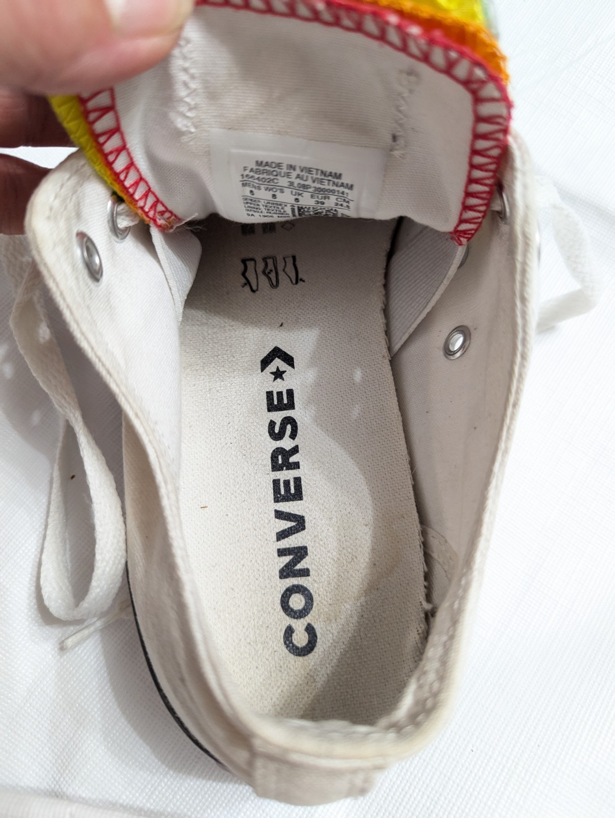 Converse All Stars PRIDE Rainbow Low Top Sneakers TONGUES Unisex Shoes Sz W8 M6