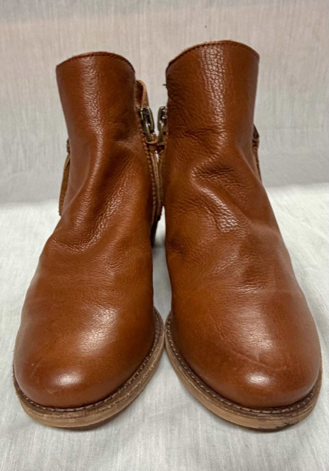 Gianni Bini Women’s Brown Leather Side-Zip Ankle Boots