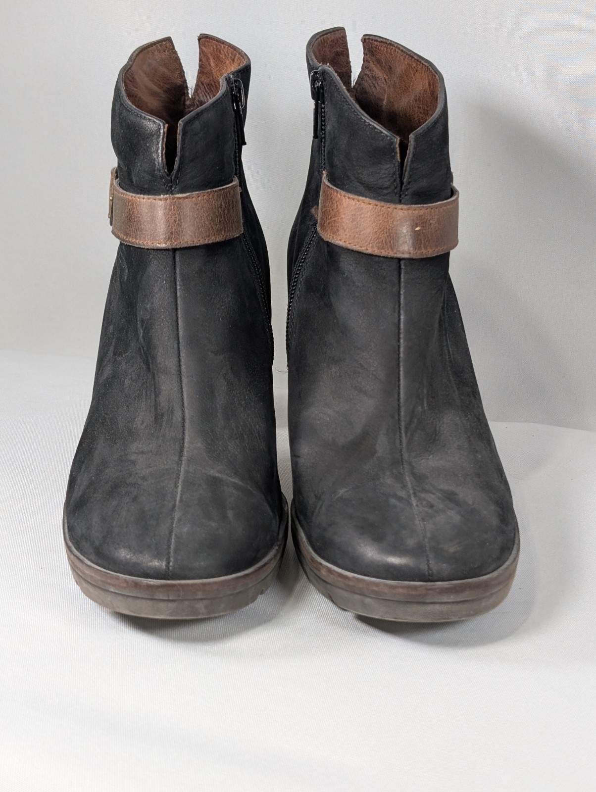 Paul Green Munchen – Womens Heeled Black Brown Leather Boots – Size US 11