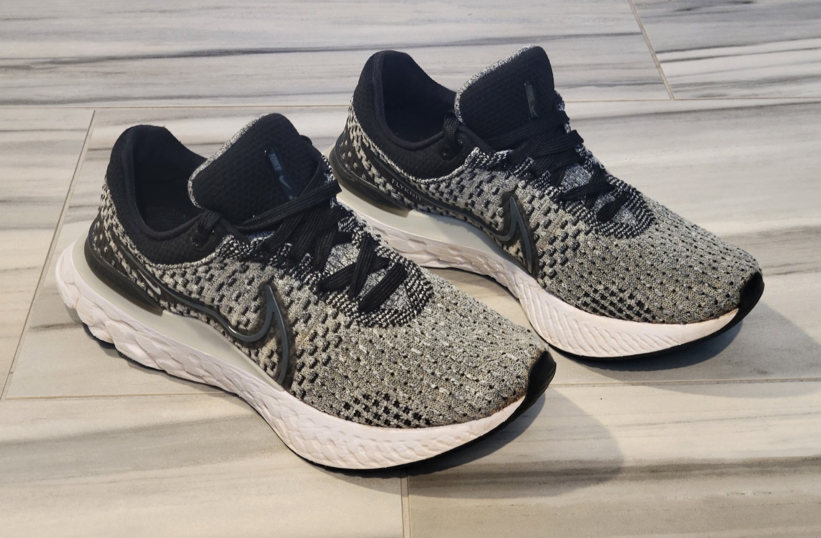 Size 8.5 – Nike React Infinity Run Flyknit 3 Sneakers Black & Dark Smoke Grey