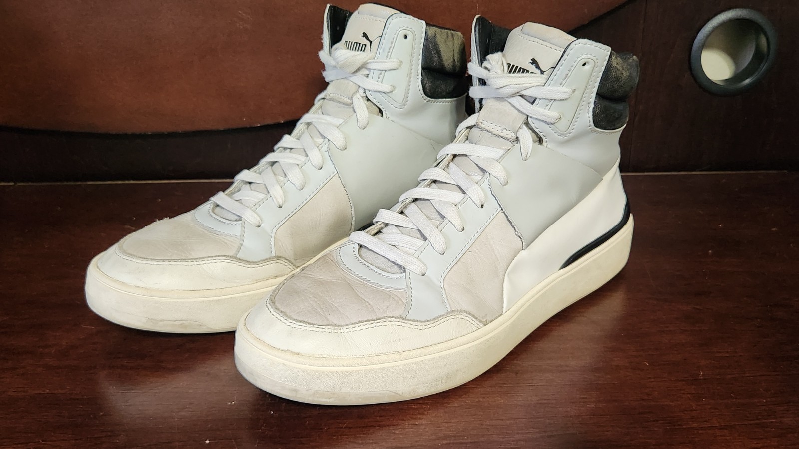 Alexander Mcqueen x PUMA High-top Sneakers US Women’s Size 9 White x Gray Auth