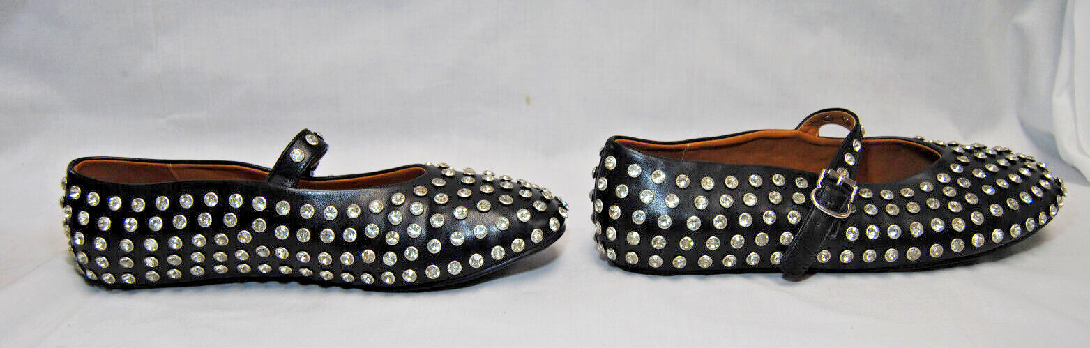 Divanne Womens Rhinestone Ballet Flats Mary Jane Shoes with Buckle Strap T2356