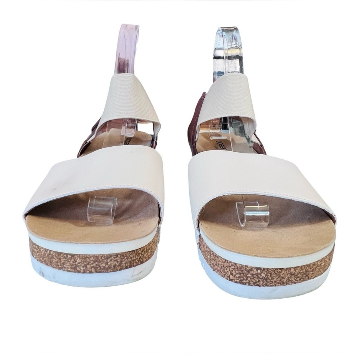 Josef Seibel Women’s Sz 7.5 Wedge Sandal Quinn Creme Multi Leather