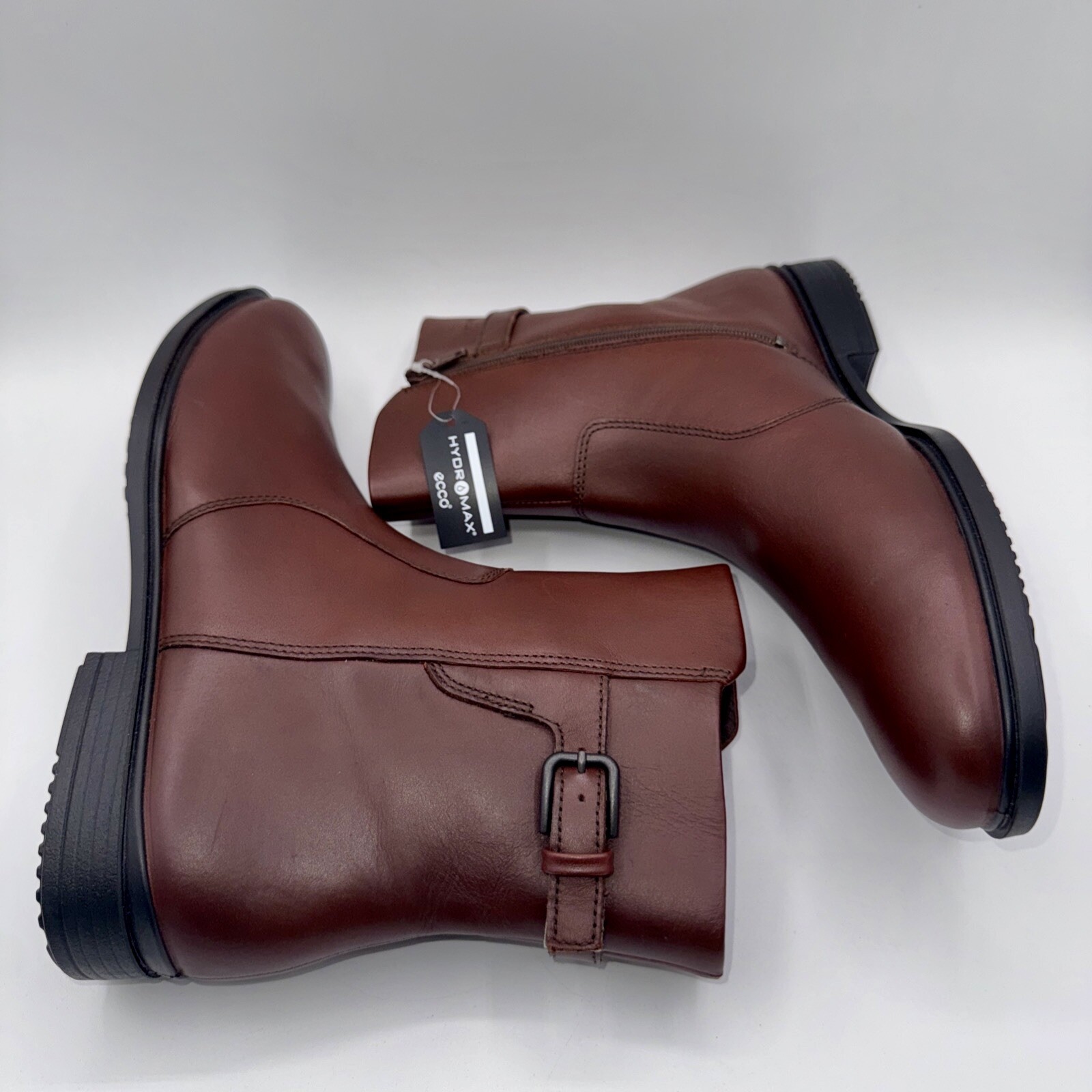 Ecco Touch 15 Buckle Hydromax Boots Women’s Size 9 EU 40 Brown Leather