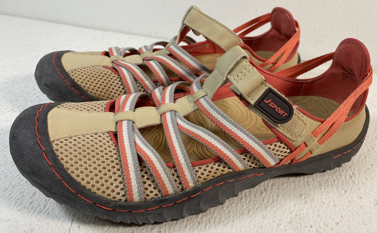 JSPORT by JAMBU Tan & Pink Closed Toe Sport Sandal Women’s size 7.5 Gently Used